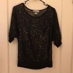 Mesh sequined top